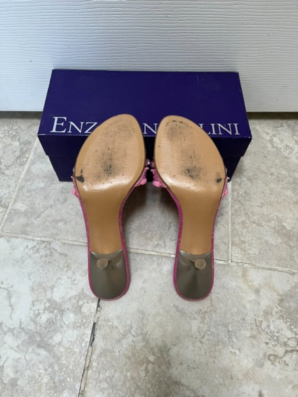 Enzo Angiolini Pink Beaded Sandal Size 7 - Picture 5 of 8